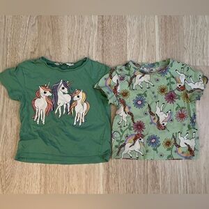 H&M Kids Unicorn Tees - Green and Multicolor